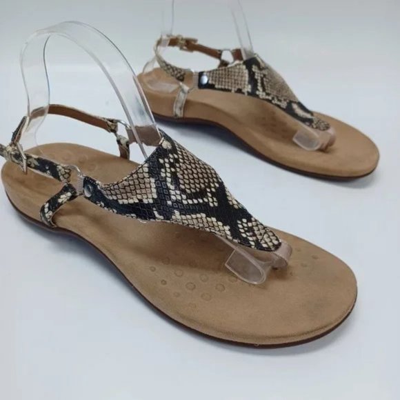 Vionic Shoes - Vionic Kirra Sandals Animal Print T Strap Comfort Shoes Women's Size 6